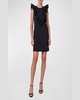 Ruffle Sleeveless Cotton-Blend Sheath Dress