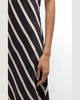 Striped Spaghetti-Strap Slip Dress