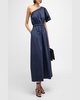 One-Shoulder Cotton Midi Dress