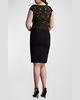 Plus Size Bodycon Lace & Crepe Midi Dress