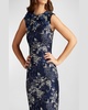 Sequin Floral-Embroidered Bodycon Dress