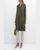 Notched-Lapel Garment-Dyed Woven Coat