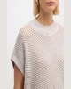 Open-Stitch Boxy Merino Wool Sweater