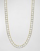 18K Gold 16" North South Prong Set Emerald-Cut Diamond Tennis Necklace, 26.60tcw