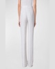 Carl Linen Herringbone Straight-Leg Pants