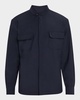 Men's Overshirt with Band Collar