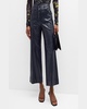 Benji Cropped Wide-Leg Faux-Leather Pants