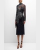 Starman Sequined Crystal Boatneck Gown