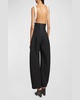 High-Rise Arched Wide-Leg Corset Trousers