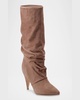 Retro Slouchy Suede Mid Boots