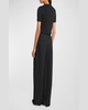 Mid-Rise Pleated Wide-Leg Trousers