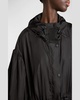 Puff-Sleeve Hooded Trapeze Parka Jacket