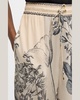 Floral Silk Straight Wide-Leg Pants