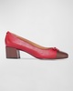 Marisol Bicolor Cap-Toe Ballerina Pumps