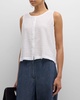 Grid Organic Cotton Voile Boxy Shirt