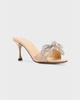 Crystal Patent Double Bow Mule Sandals