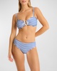 Amalfi Striped Mid-Rise Bikini Bottoms 