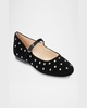 Crystal Stud Mary Jane Ballerina Flats