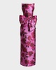 Floral Bow-Front Sleeveless Column Gown