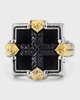 Men's Black Onyx Two-Tone Laurel Ring