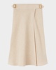 Irene Linen Crepe Buckle Wrap Skirt