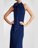 Sleeveless Mock-Neck Bow Gown