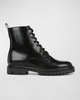 Cabria Calfskin Lace-Up Combat Boots