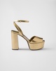 115mm leather platform sandals