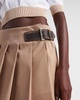 pleated gabardine miniskirt