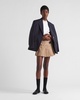 pleated gabardine miniskirt