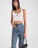 crystal-embroidered ribbed tank top