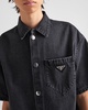 triangle-logo denim shirt