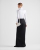 crystal-button wool maxi skirt