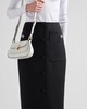 crystal-button wool maxi skirt