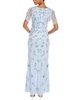 Aidan Mattox Flutter Sleeve Beaded Gown