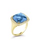 I. Reiss 14K 9.18 ct. tw. Diamond & Blue Topaz Ring