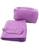 Portolano Travel Wrap/Throw, Eyemask And Zipper Bag With Handle In Solid Color