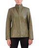 Cole Haan Smooth Leather Wing Collar Jacket