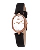 Burgi Women's Satin Over Leather Diamond Watch