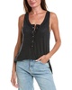 Free People Love Language Solid Linen-Blend Tank