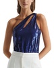 Reiss Scarlette Sequined One-Shoulder Top