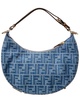 FENDI Fendigraphy Small FF Denim & Leather Hobo Bag