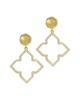 ADORNIA 14K Plated CZ Flower Drop Earrings