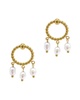 ADORNIA 14K Plated 3mm Pearl Cable Dangle Hoops