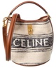 CELINE Teen 16 Jacquard Canvas & Leather Bucket Bag