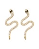 ADORNIA 14K Over Silver Crystal Snake Studs