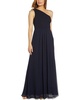 Adrianna Papell One Shoulder Crepe Chiffon Long Gown