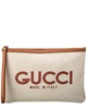 Gucci Print Canvas & Leather Pouch