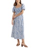 Boden Ruched Bodice Linen-Blend Midi Dress