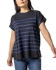 Lilla P Striped Poncho Linen-Blend Sweater